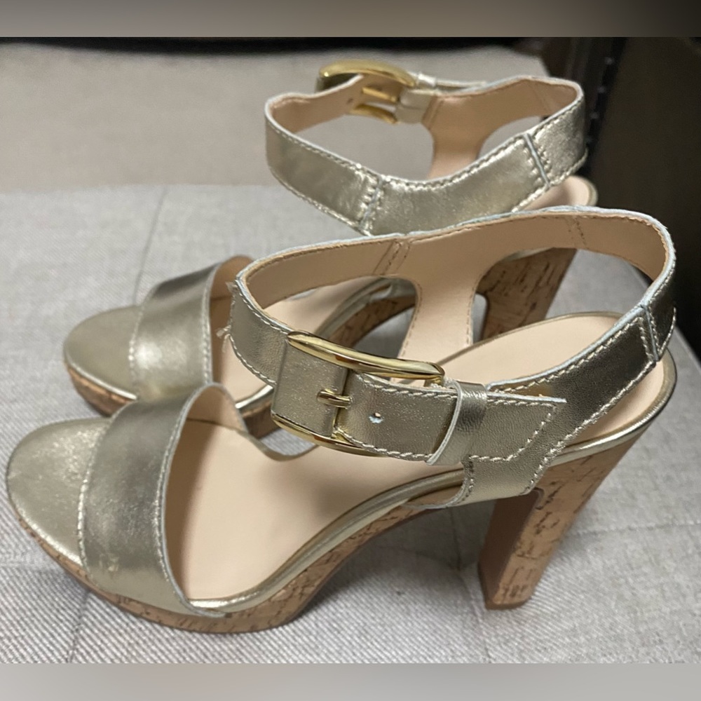 Nine West Gold Ankle Strap Heel Sandal